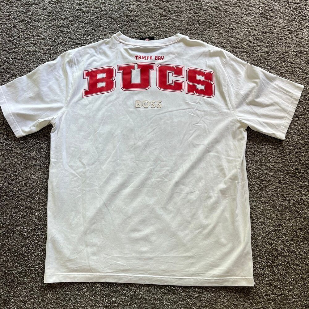 Hugo Boss x NFL Tampa Bay Buccaneers T Shirt White Athletic Stretch Size 3XL - Picture 2 of 8